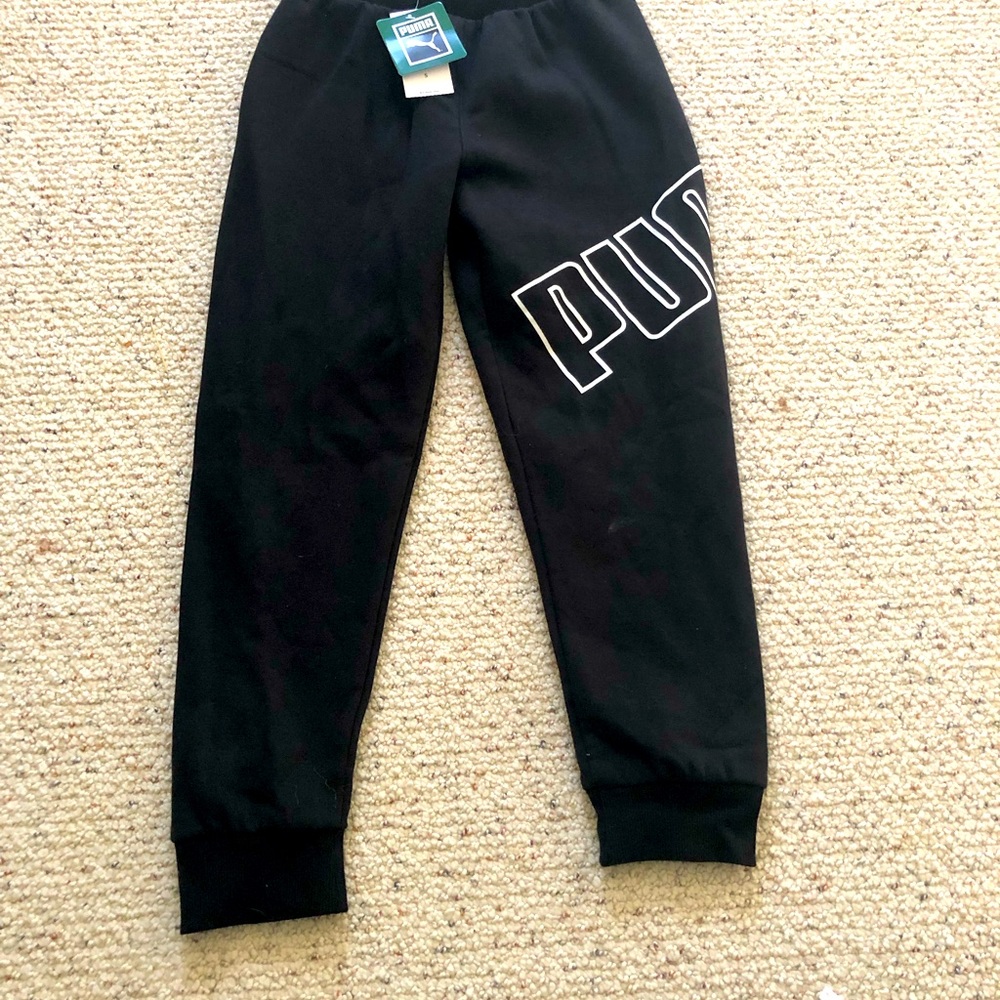 Brand new boys puma sweatpants in black